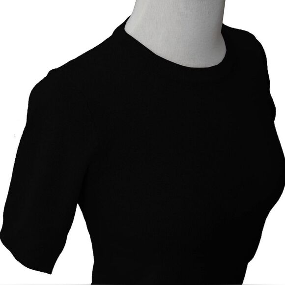 🔸️Black Lightweight Retro Style Short Sleeve Sweater XLarge - Picture 2 of 10